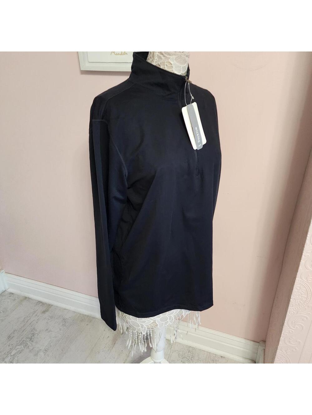 NWT Saucony tri zip plush sport top large Black wicking